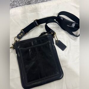 Coach black leather crossbody